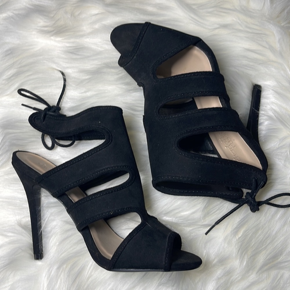 Velvet Black Stiletto Heels